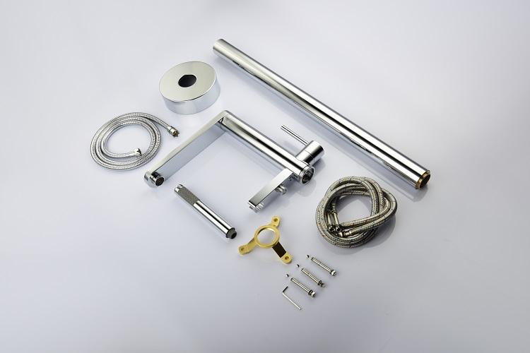 Floor Standing Shower Faucet Mounted Self Bathtub System With Tub Spout Stand Alone Bath Faucets Single Lever Bathroom Rain