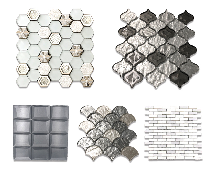 3D hexagon kitchen back splash metal mosaic tiles
