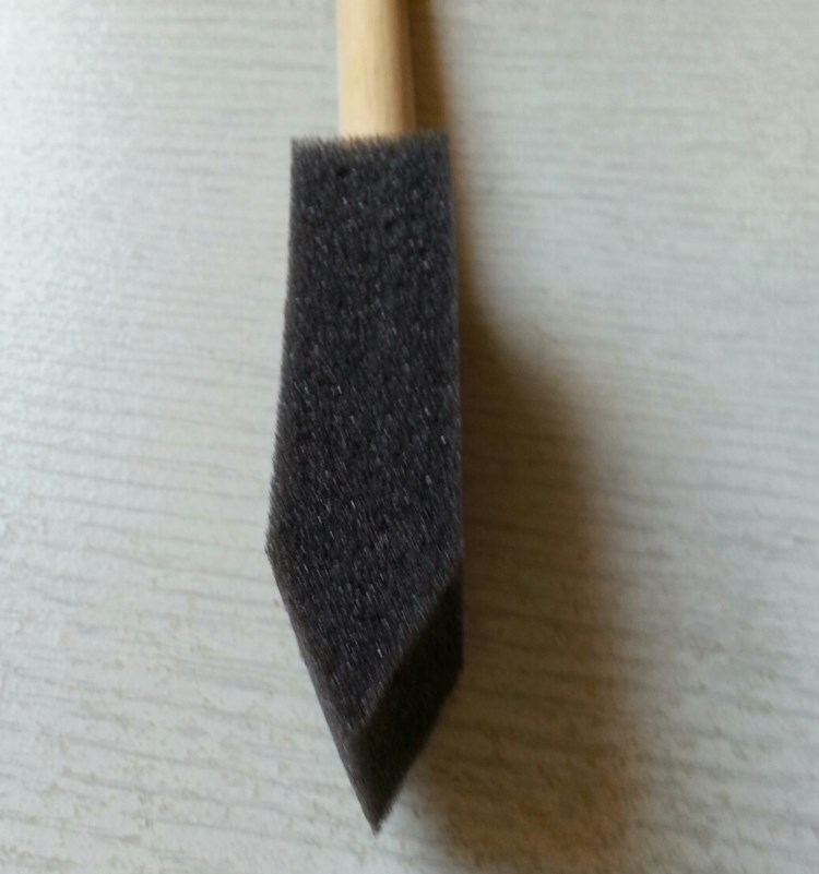 Artist Wooden Handle Paint Tools  Black Foam paint brush