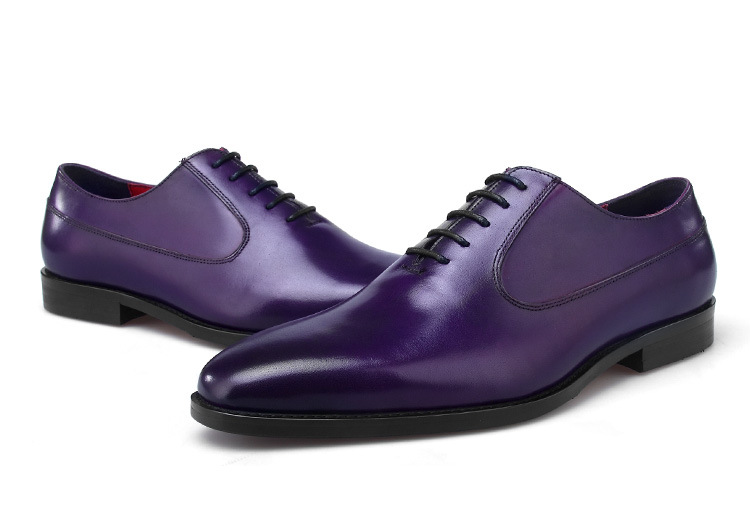 Zapatos de vestir morados personalizados para hombre, calzado de