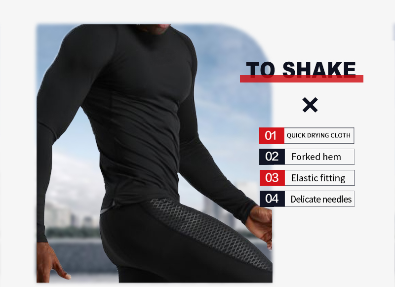 outdoor leisure basketball long sleeve t shirt quick-drying running training wear  men's tights