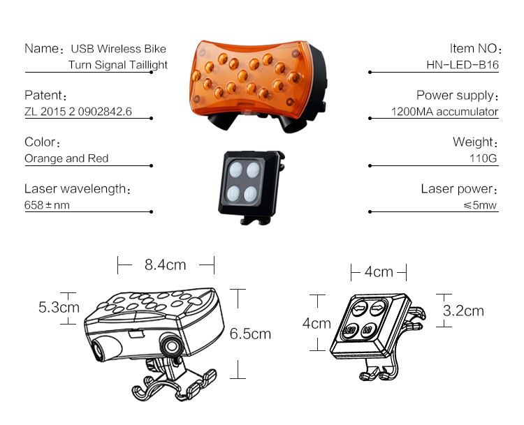 China supplier waterproof rear led bike tail light