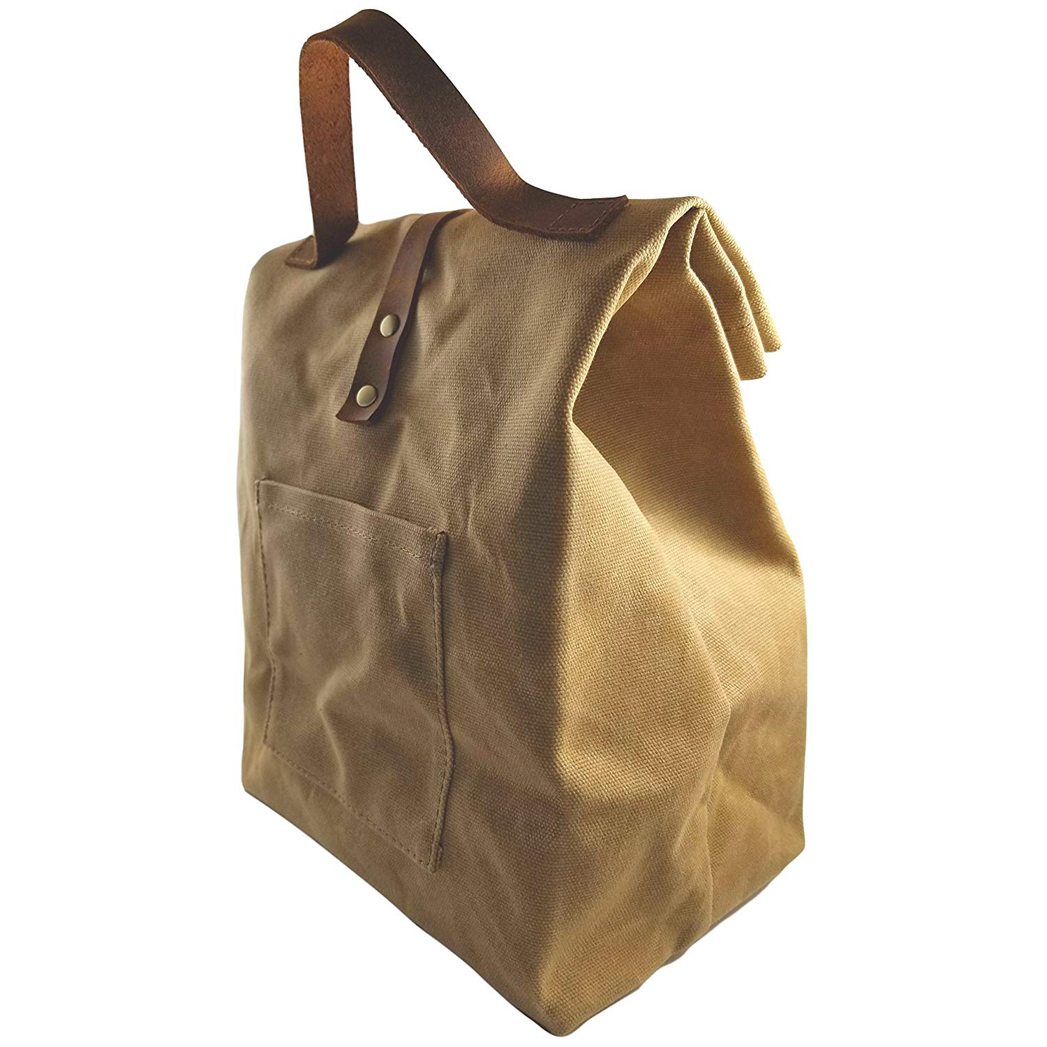 Borsa termica riutilizzabile per il pranzo in tela cerata con isolamento termico e manico - impermeabile