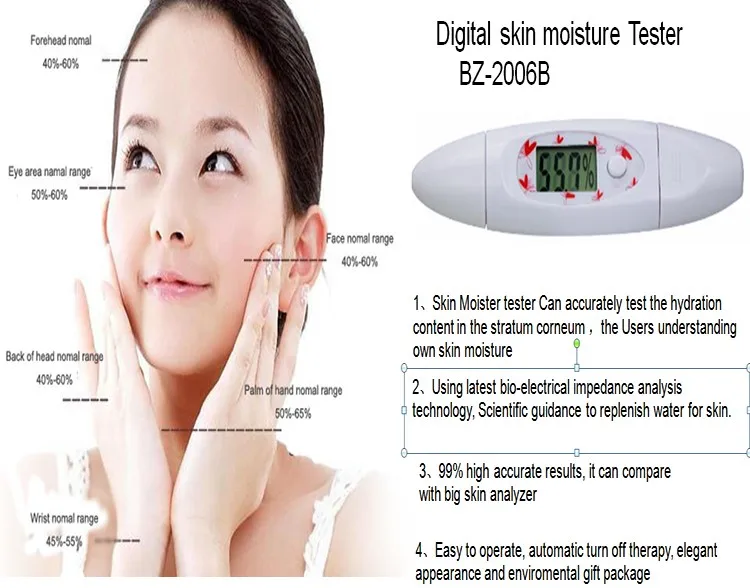 Home Traveling Beauty Salon High Sensitive Facial Skin Tester USB Digital Measuring Device LCD Digital Skin Analyzer Moisture