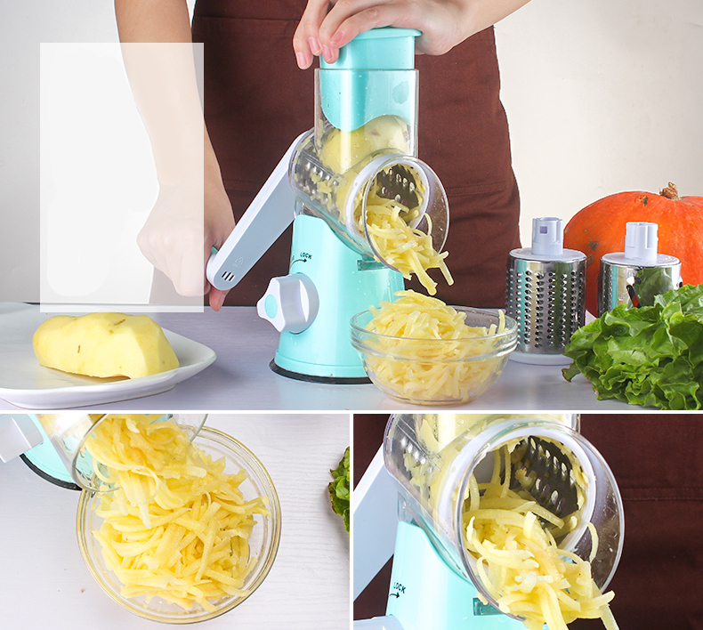 Hot sale on Amazon new design kitchen plastic rotary drum slicer machine