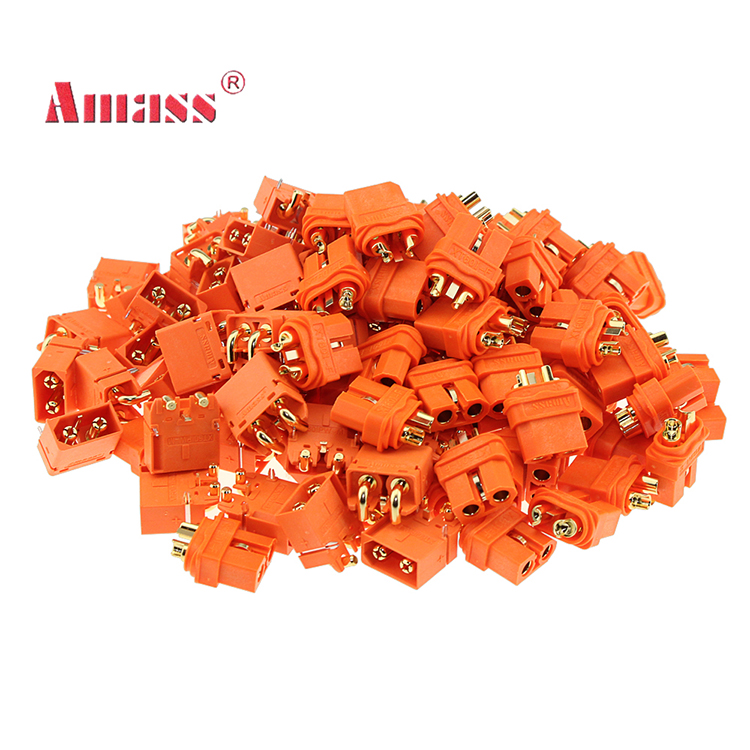 Nuofany 2 Stks Amass XT60E-M Plug Mannelijke Batterij Connector Monteerbare Pigtail Kabel, XT60 Panel Mount Connector met 30cm Kabel voor RC Lipo Nuofany 2 Stks Amass XT60E-M Plug Mannelijke Batterij Connector Monteerbare Pigtail Kabel, XT60 Panel Mount Connector met 30cm Kabel voor RC Lipo