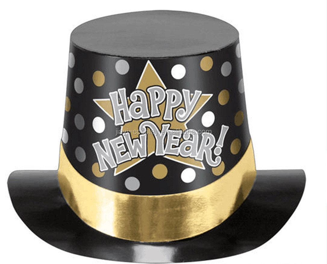 Wholesale Custom Happy New Year Party Multi Color Paper Hat