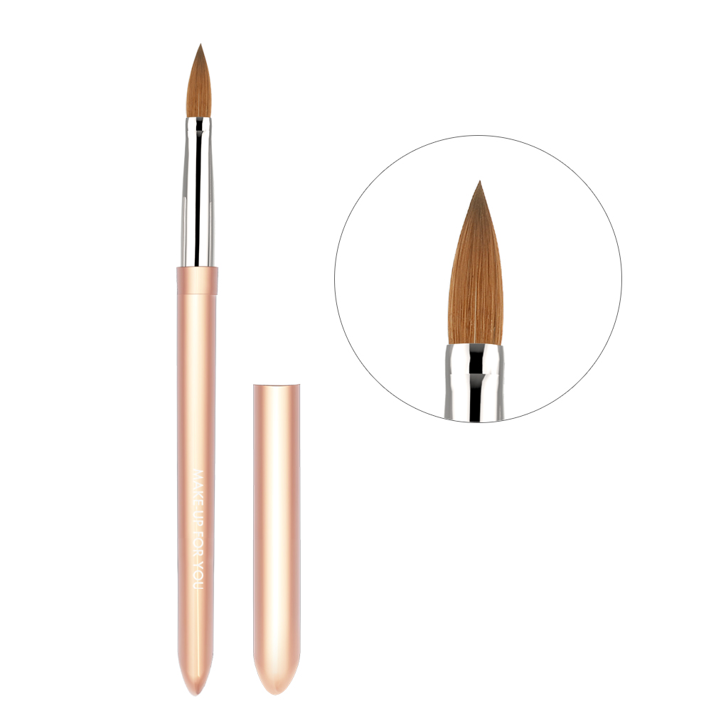 Top quality professional manufacture cheap hot sell Metal Handle Kolinsky cosmetic makeup Nail Art Gel Brush for girls/beauty