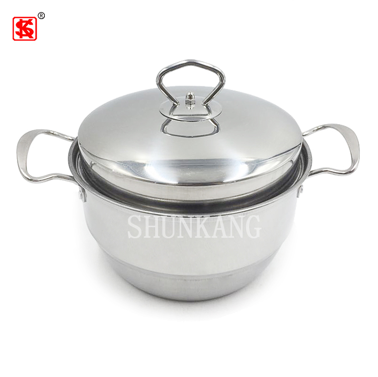 Cheap stainless steel cooking pot set soup & stock pots with Glass Lid