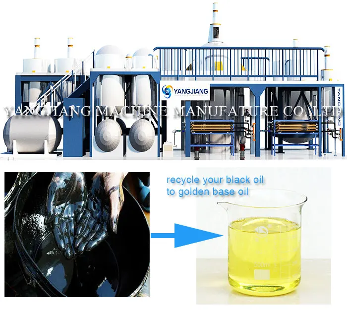 100T Continuous Waste Used Mixed Engine Oil To Sn 500 Base Oil Recycling Distillation Machine