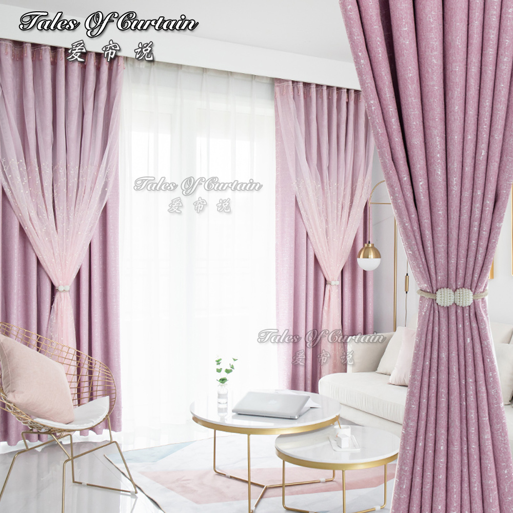 Window curtain for romantic home embroidery and finished curtain fabric