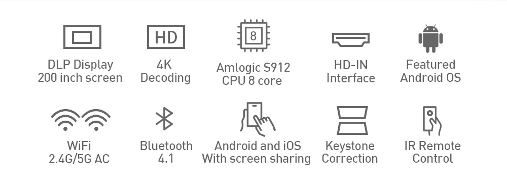 New Arrival 2G+16G Full HD Pocket DLP Projector 4K Wireless Mini Portable Projector for Android and IOS