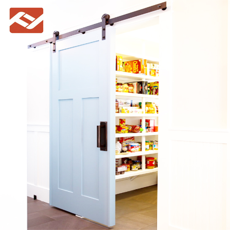 Modern Style 3 Panels Painted Solid Wood Core Interior Sliding Doors
