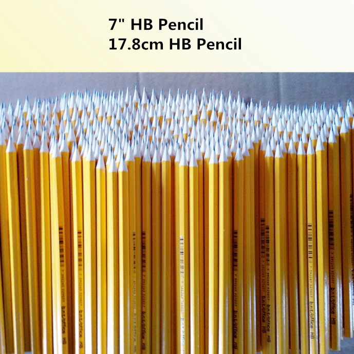 3.5 inch/7inch HB yellow pole with or without top eraser writing pencils