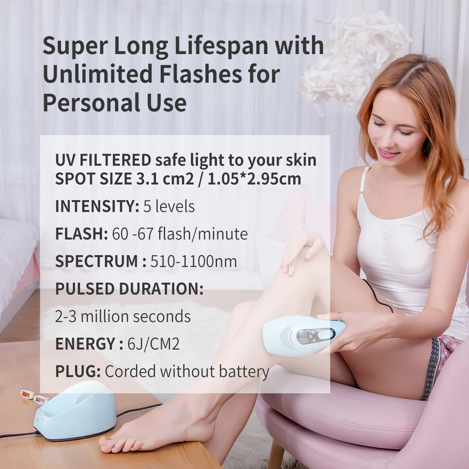 Portablepainless ipl hair removal home use intense pulsed light ipl hair removal for home use