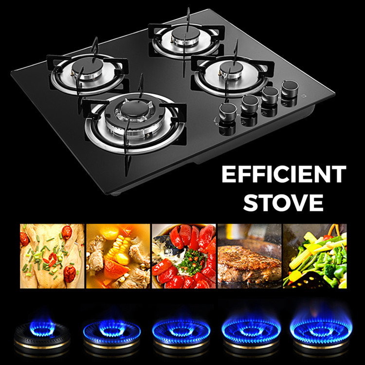Tempered Glass  Cooker Part 4 burner Digital Gas Stove cheap price