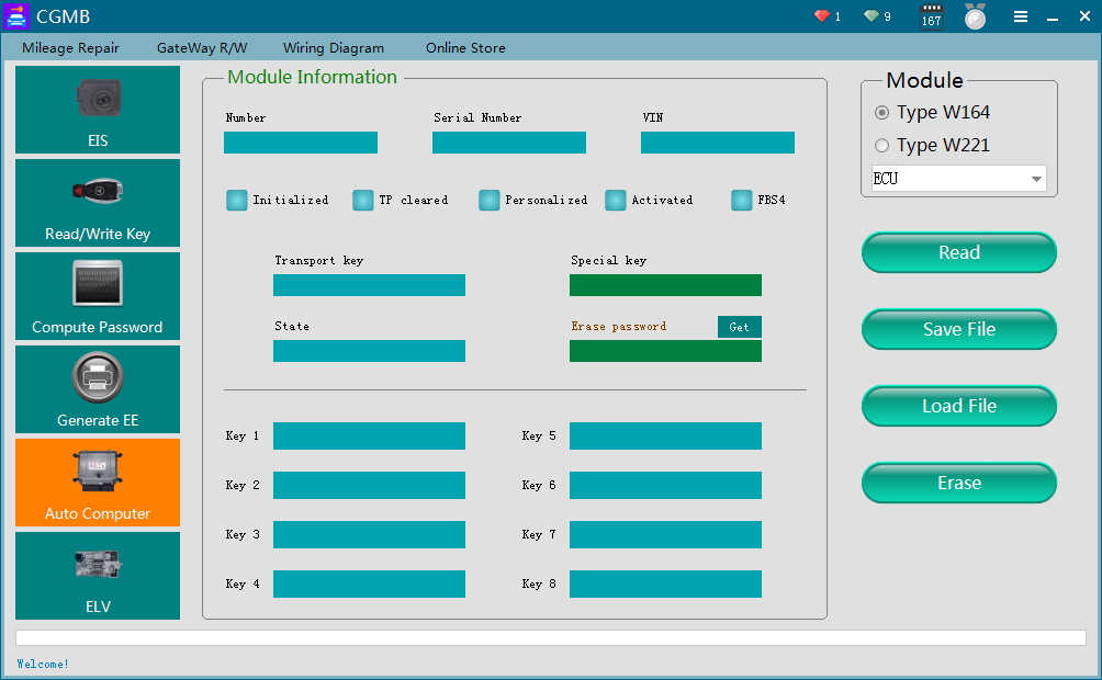Programmeur de clé CGDI Prog MB moyen le plus rapide via prise en charge OBD toutes les clés perdues avec la fonction de calcul de mot de passe en ligne