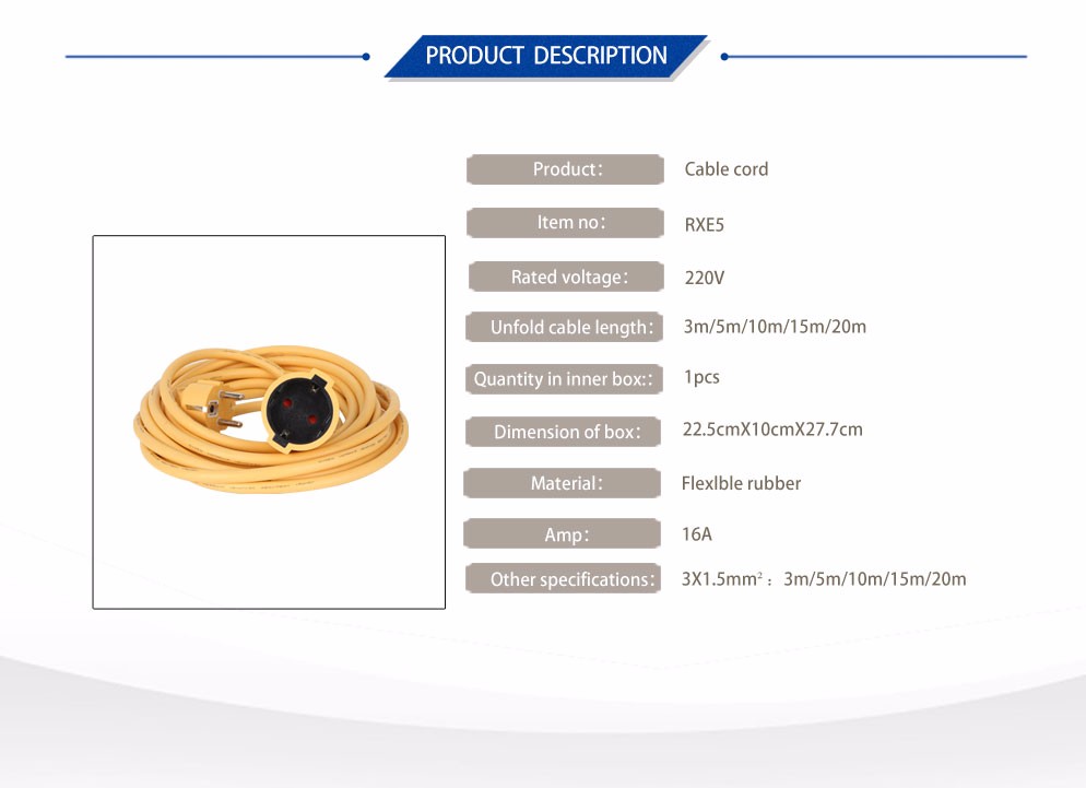 European standard/type power extension cords cable 50m 25m