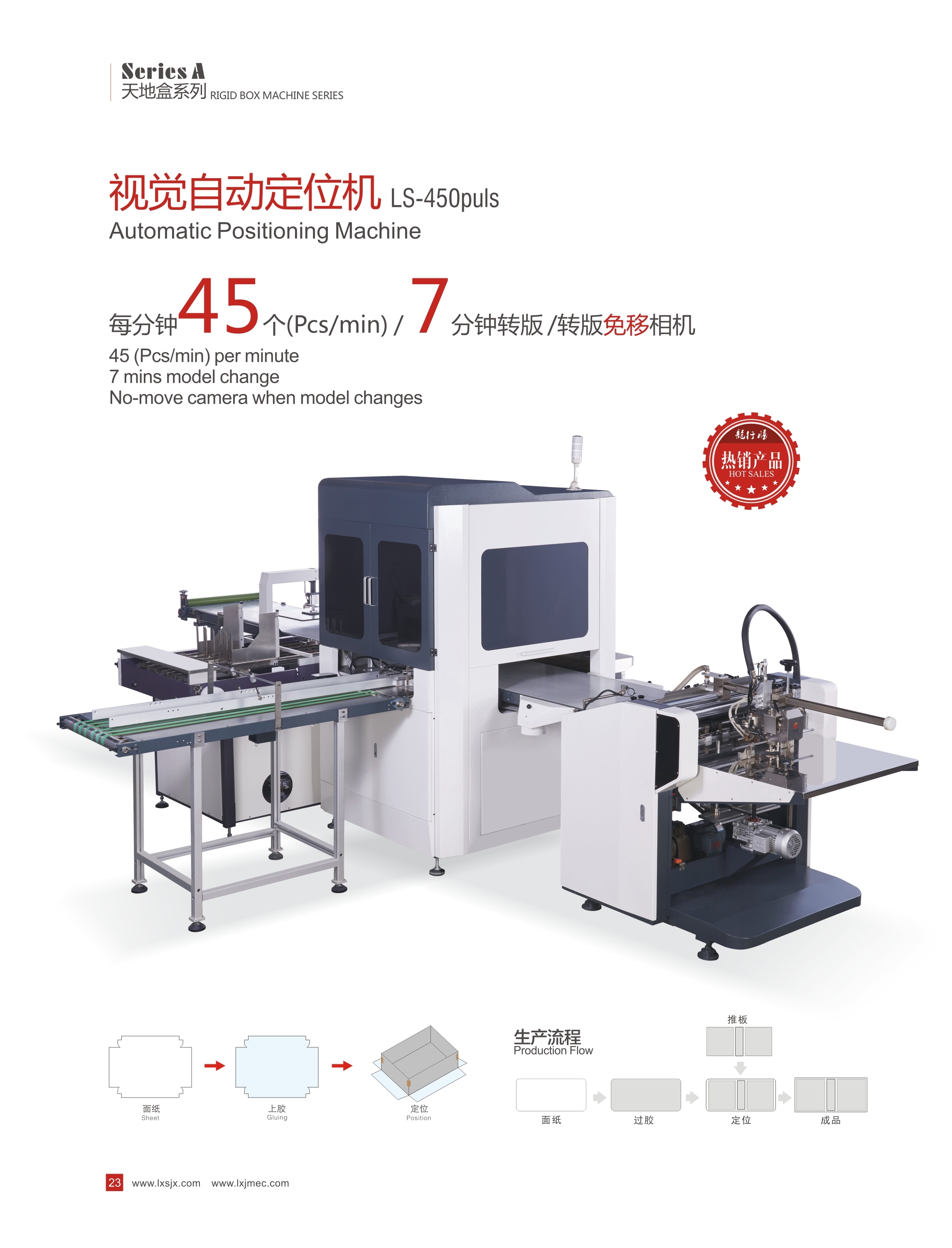 45pcs/min Visual Positioning Machine For Rigid Box Making