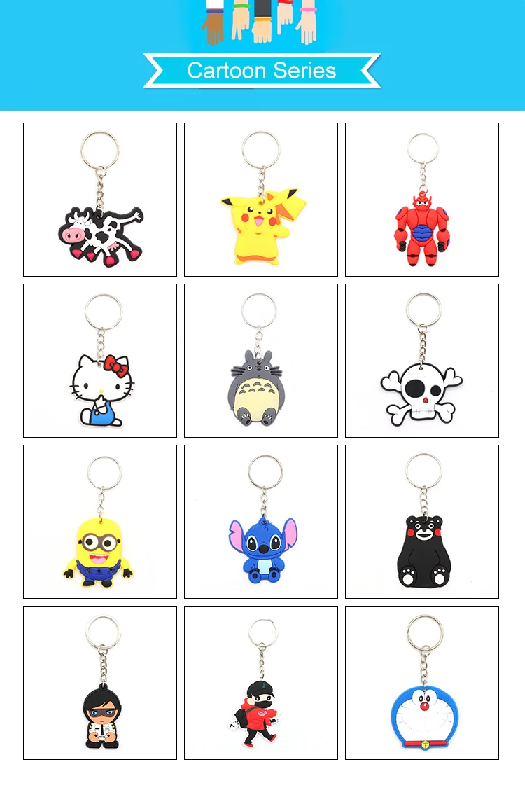 Wholesale Custom logo cool two sided 2D silicone key rings,pvc keychain,2D plastic soft pvc and rubber silicone keychain
