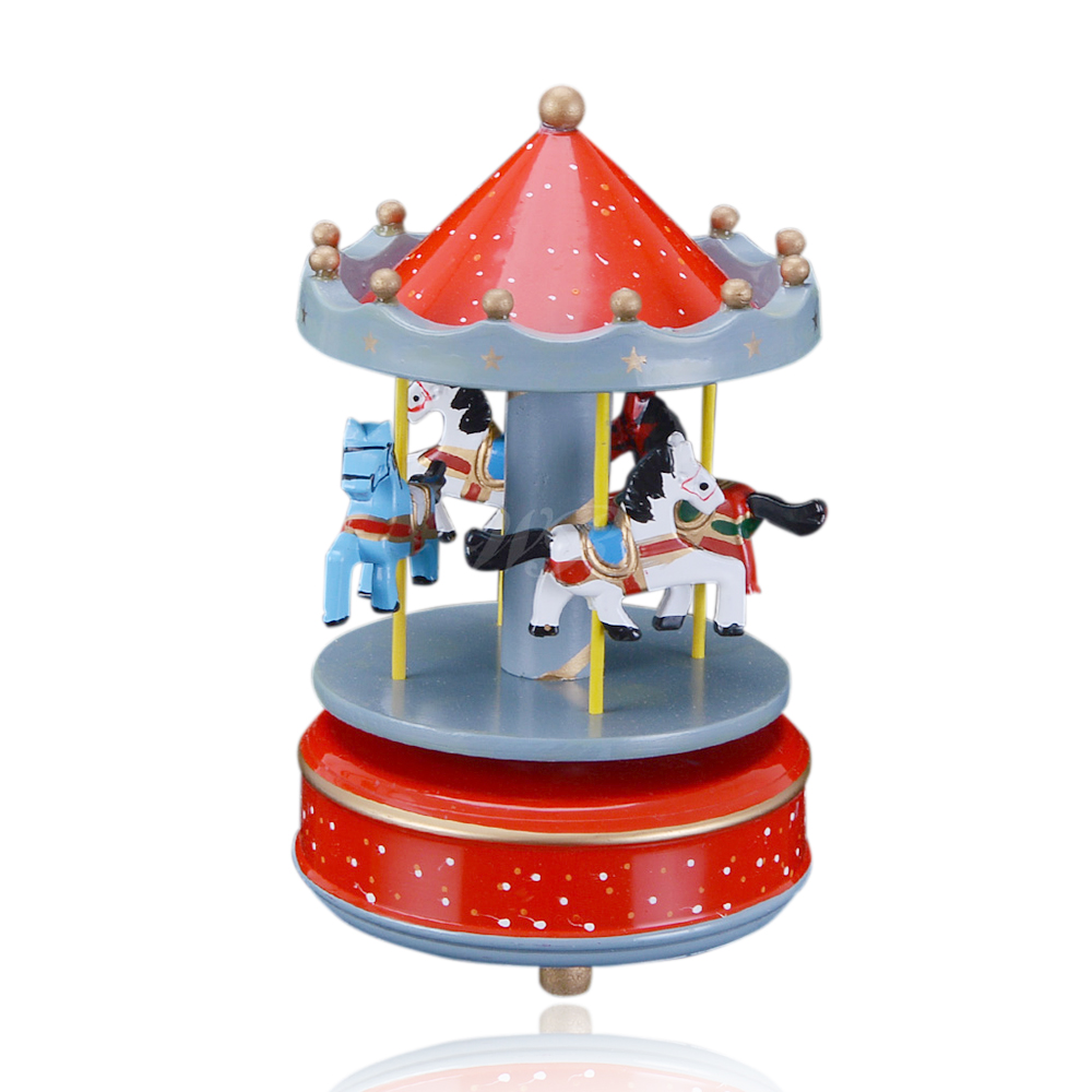China Factory Custom Song Baby Music Toy Wooden Box Birthday Gift Toys Design Carousel Horse Music Box