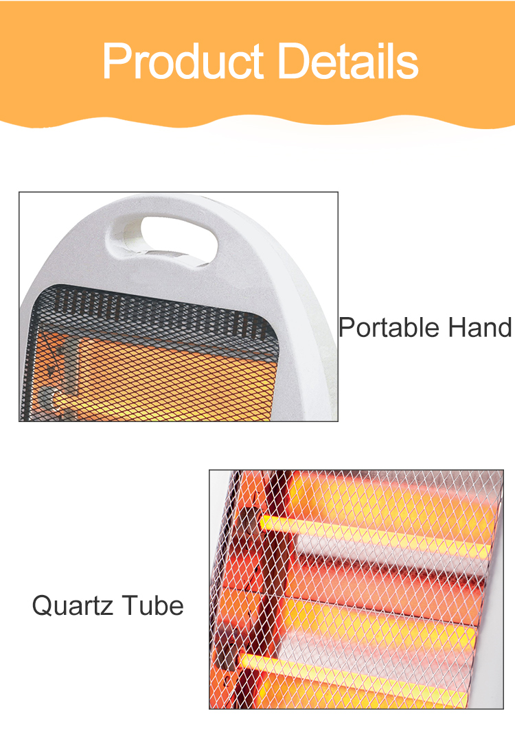 High quality 800W electric halogen quartz heater with tube