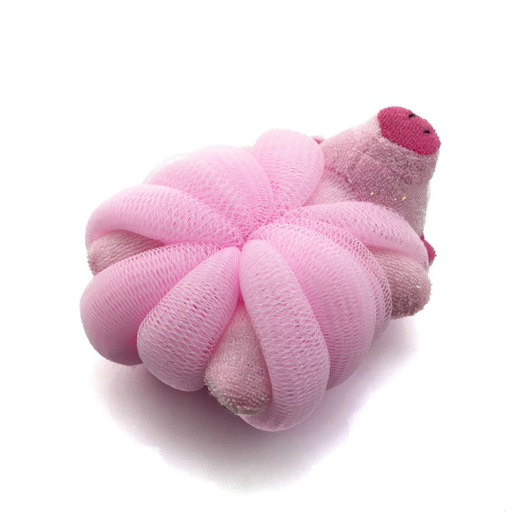 PE Material Mesh Bath Sponge Cute Shower Puff Ball Baby Shower Sponge