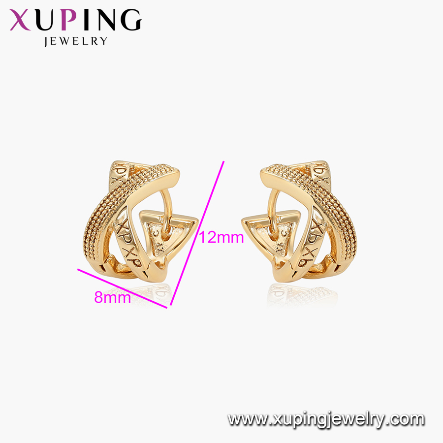 Orecchini Pendenti A Cerchio Piccoli Con Cristallo - XUPING Placcato Oro 14k