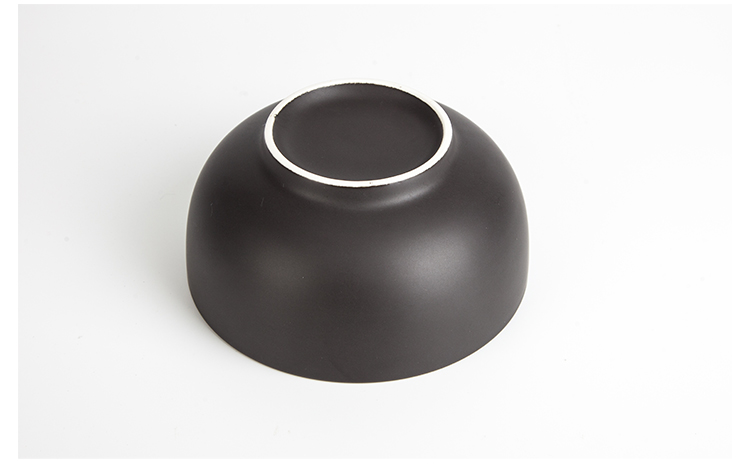 Hotel Ceramic Glossy And Matte Blue Black 700ml Porcelain Soup Bowl