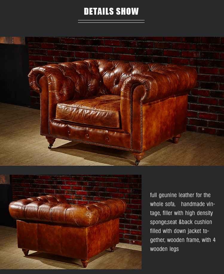 Used best vintage leather chesterfield sofa chesterfield-sofa genuine leather