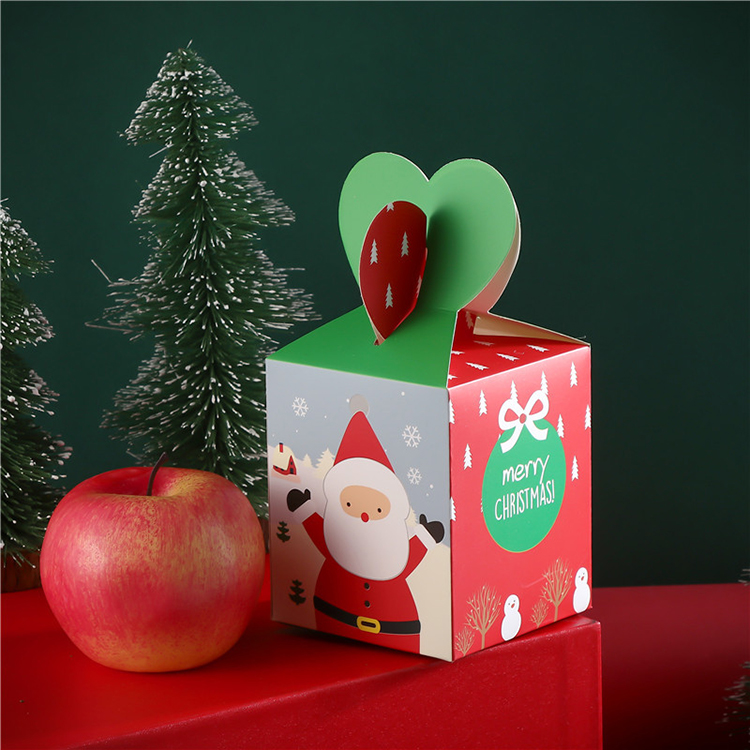 New Adorable Irregular Christmas Eve Apple Gift Box with Ribbon Handle