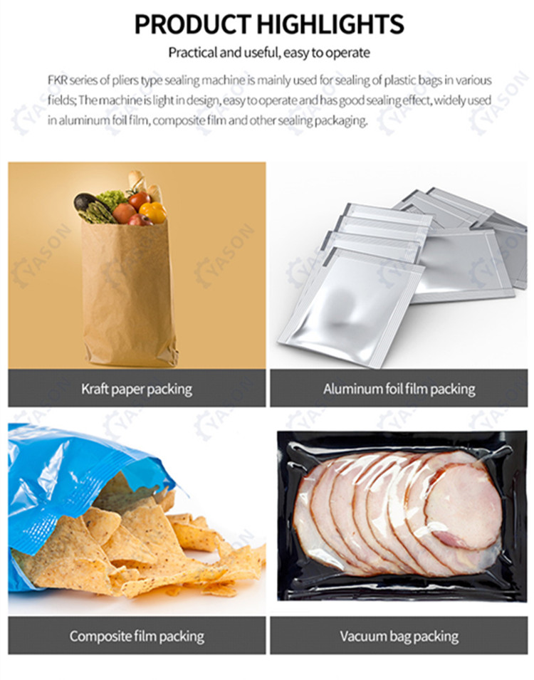 Wholesale Semi-Automatic Sealer Aluminium Foil Plastic Bag Hand Clamp Sealing Machine