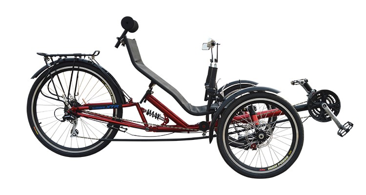 250W 3 Wheel Electric Adult Tricycle, Tadpole Recumbent Bike
