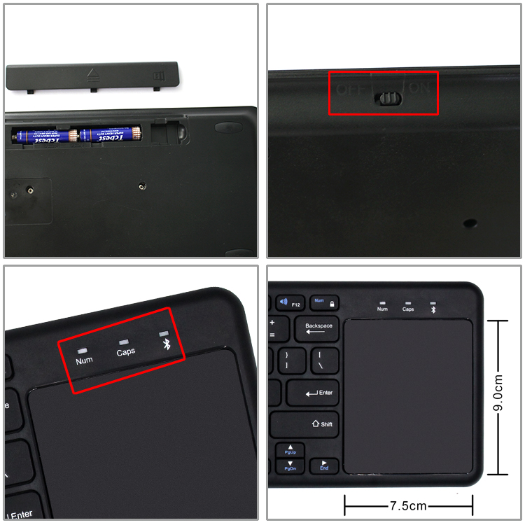 Best quality bluetooth mini wireless keyboard touchpad mouse wireless touchpad for Samsung Galaxy Tab