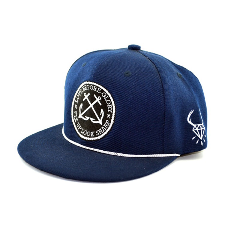 Adjustable Flat Hip Hop Hats Plain 6 Panel Men Private Label Custom Fashion Simple Mens Snapback Cap with String
