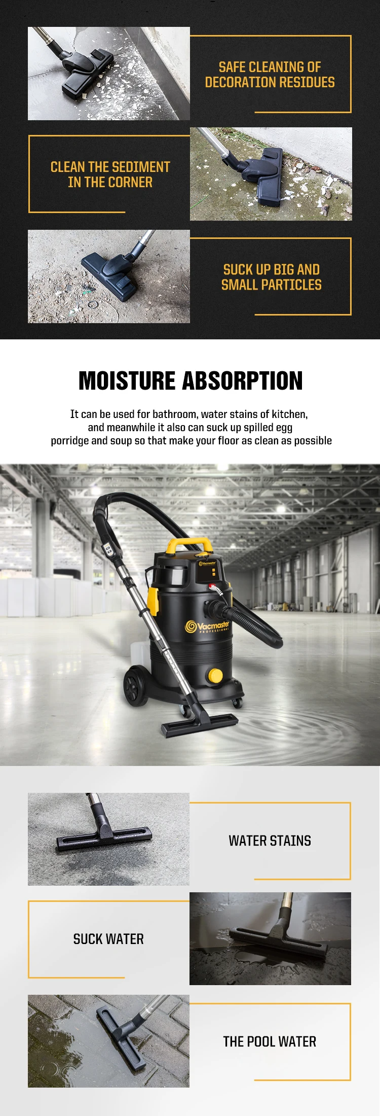Vacmaster 4 in 1 multi-function 1300W 30L remote control car wash shampoo home carpet use vacuum cleaner - VK1330PWDR