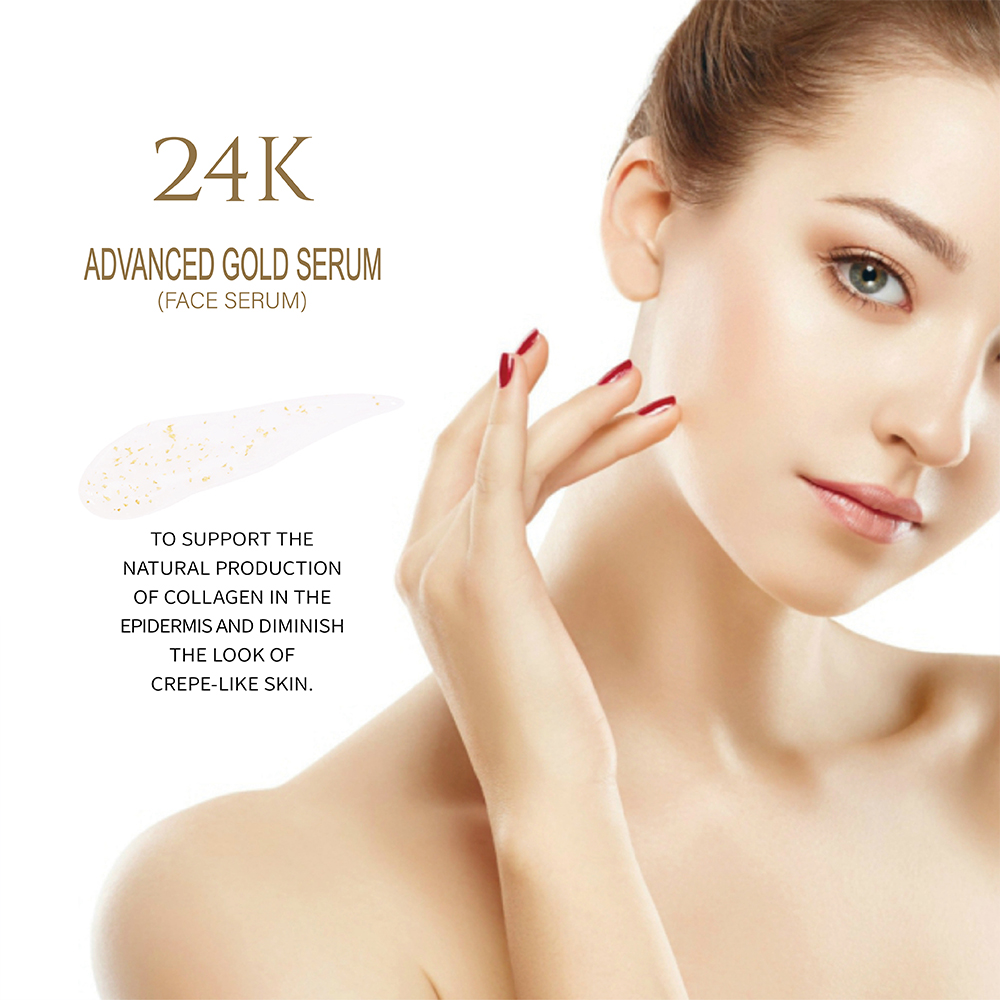 Hot Sale Private Label 24K Skin Care Face Serum for Women Korean 24K Gold Serum