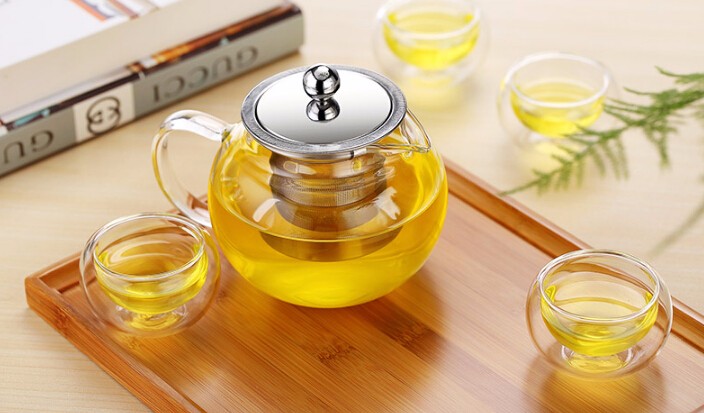 Haonai Glass KGB-012 hot sale glass teapot heat resistant teapot with stainless steel lid