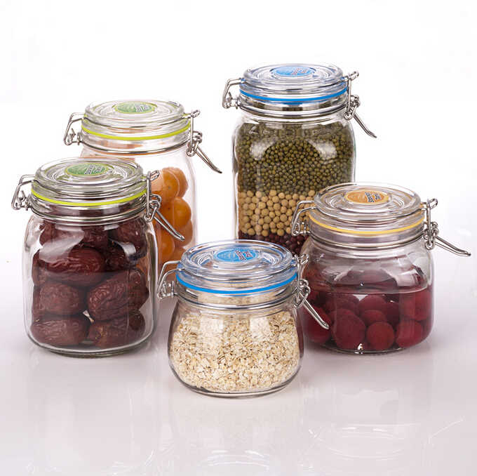 150ml 330ml 750ml round glass containers glass jar for bubble tea wholesale storage jars