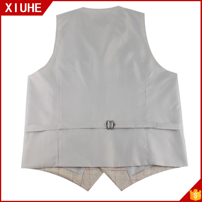 Wholesale Custom Tweed Cheap Wool Waistcoat Men Plaid Formal Suit Vest Cotton Vest Waistcoat