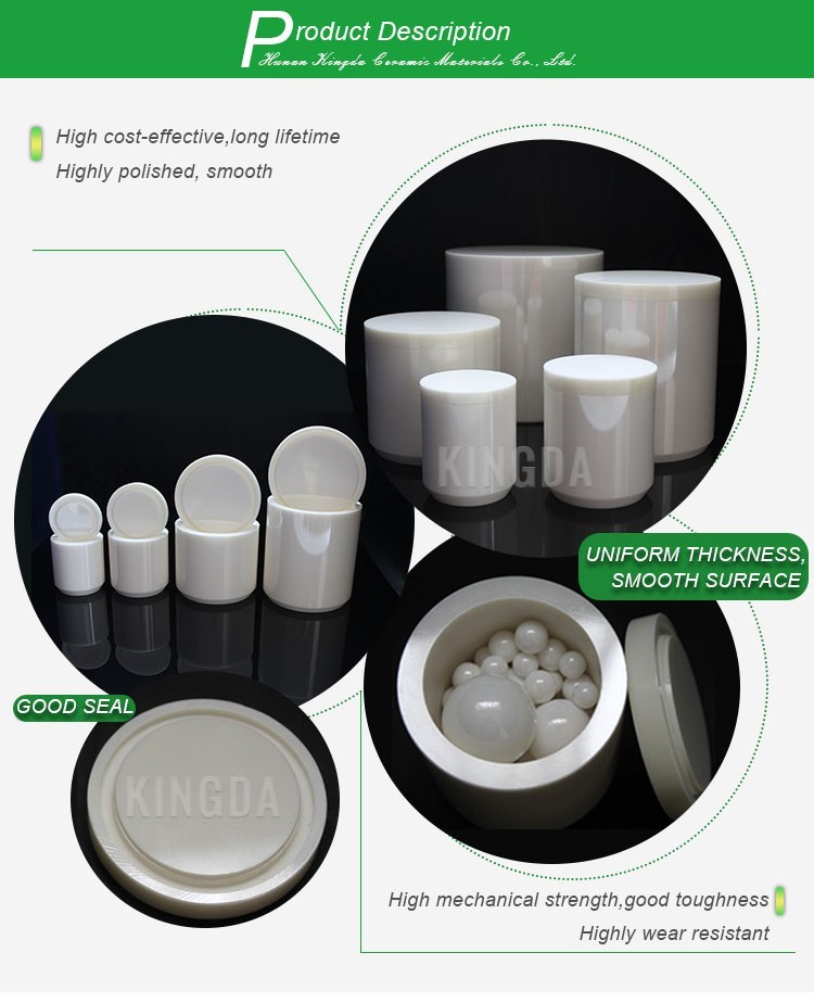 Yttria Stabilized zirconia ball mill jar for planetary milling china factory