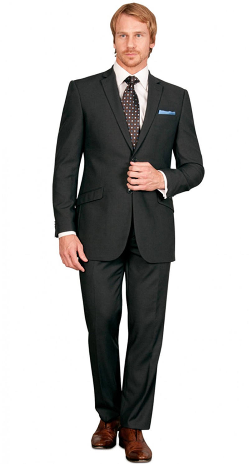 LL020 sólido negro Slim Fit hombre traje novio desgaste esmoquin