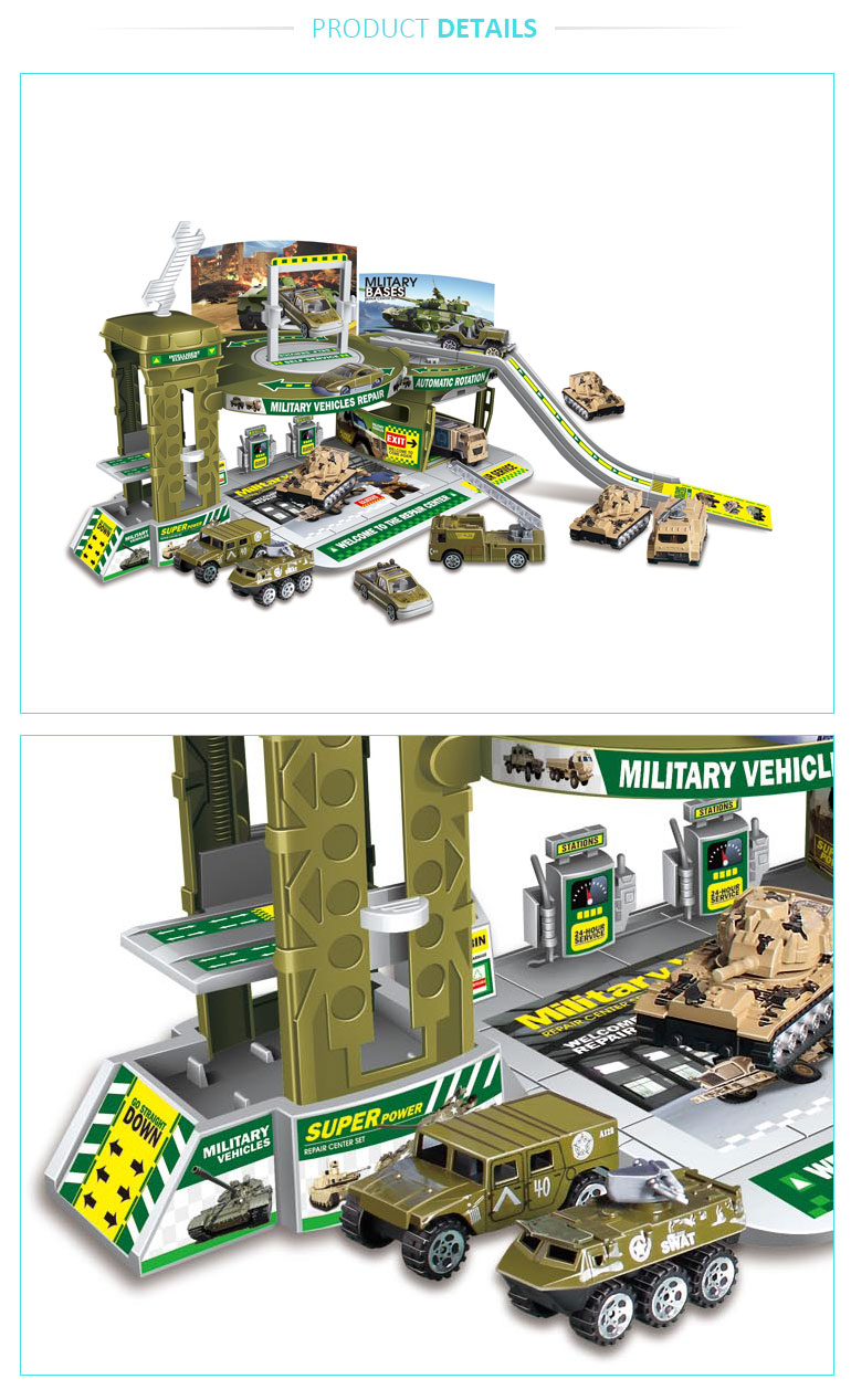 die cast military vehicles parking garage set toy railway car for kids