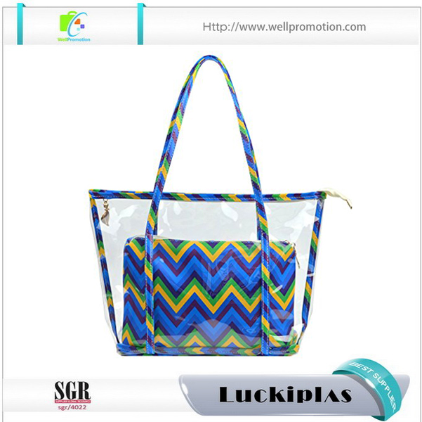 Borsa tote riciclata personalizzata, borsa tote da donna, borsa tote in plastica trasparente in PVC
