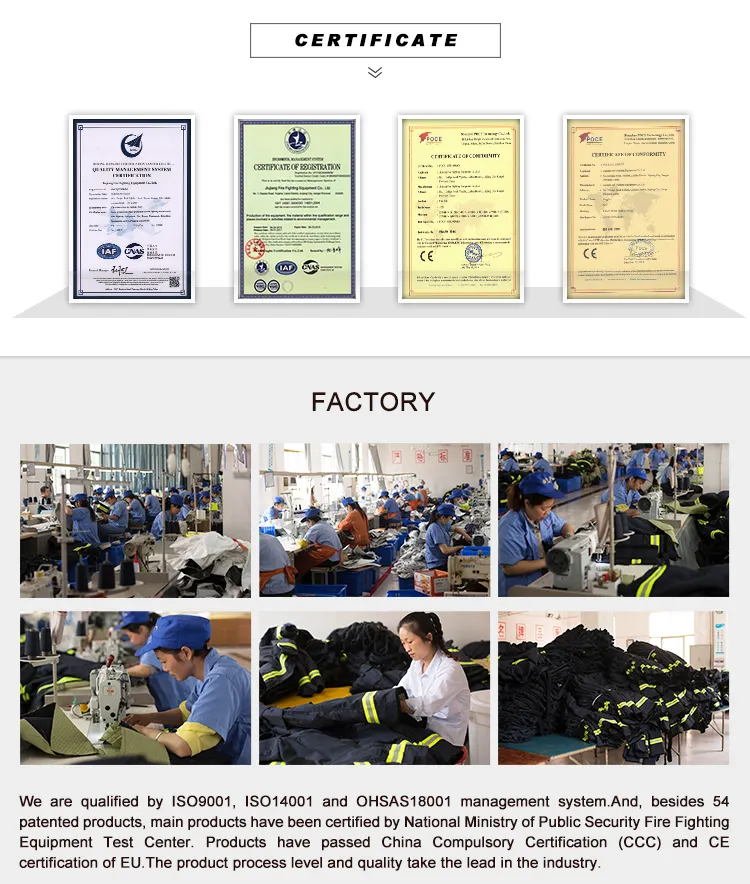 manufacture hot sale IBENA material fire safety garment for fireman