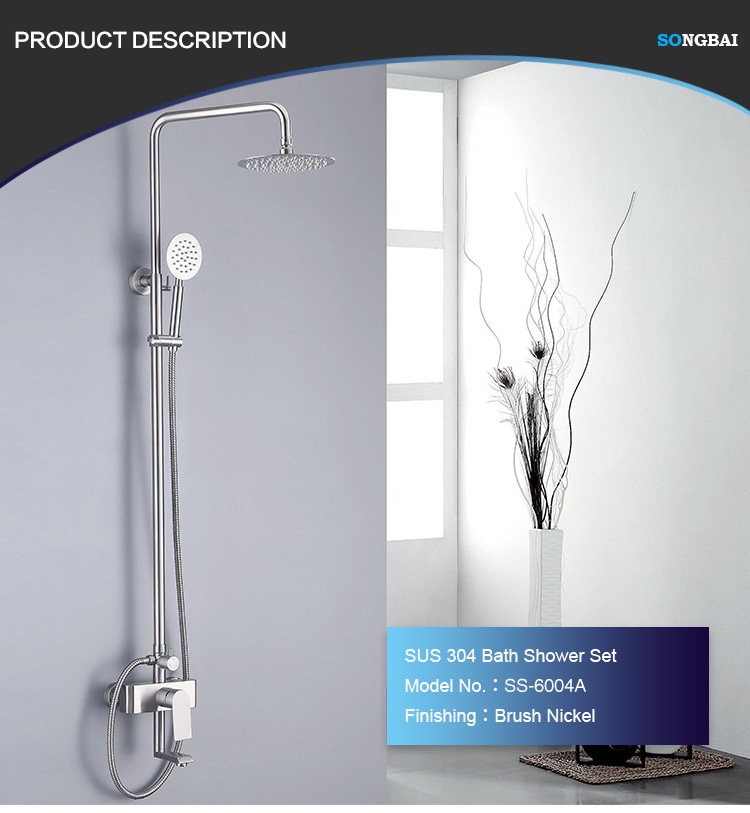 Wall mounted rain shower and massage jet head hardware sets In bathroom