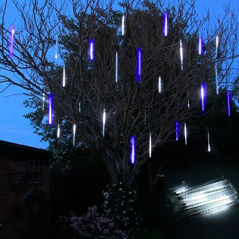 Outdoor Snow And Rain Christmas Lights Led Meteor Shower Christmas Lights 30Cm 8 Tube