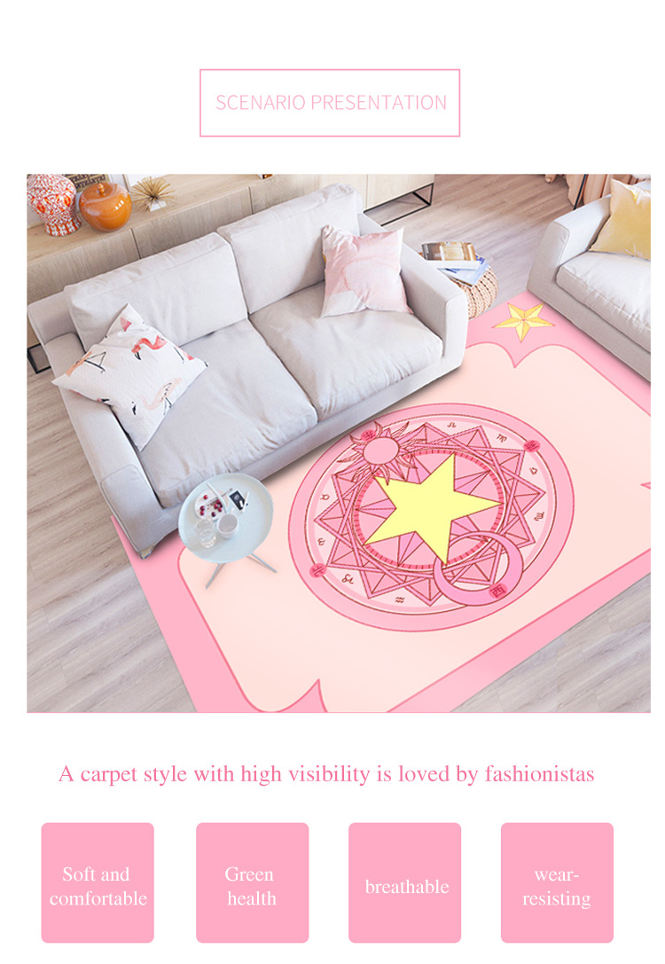 Simple Style Anti Slip Machine Washable No Fadding Pink English Victoria's Secret Bedroom Carpet Rugs