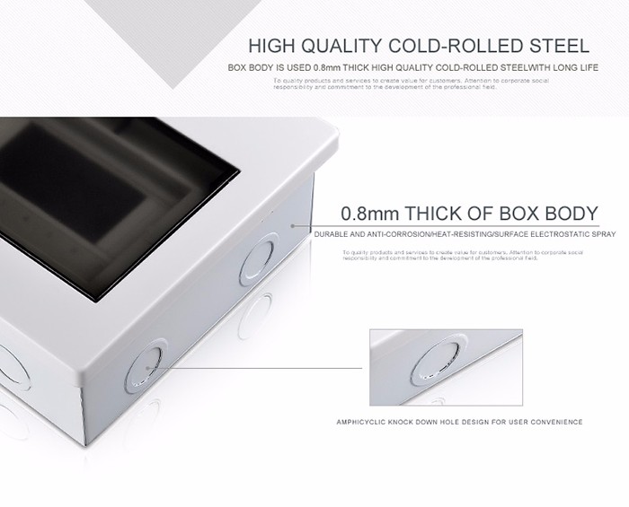 White color and PC material panel 4 way electrical behind wall junction box