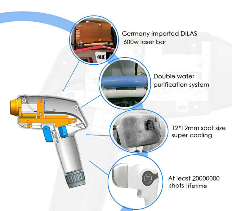KES Beijing diode laser hair removal cooling system alexandrite lazer hair removal machine med 808